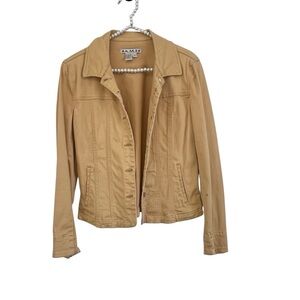 A.M.I. Beige Brown FLAWED Women's Western Tan Cotton Jacket Size Medium